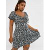 Robe de Laitière Nouée Fleurie de Grande Taille - Noir 1XL
