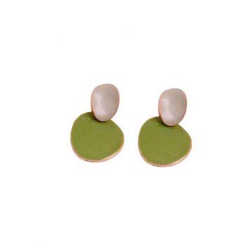 

Irregular Shape Colorblock Stud Earrings, Salad green