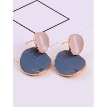 

Irregular Shape Colorblock Stud Earrings, Blue gray