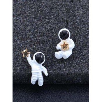 

Astronaut Star Asymmetric Stud Earrings, White
