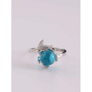 

Glass Ball Tail Cuff Ring, Silver