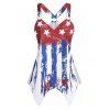 Débardeur Mouchoir Motif Drapeau Américain Grande-Taille - Rouge 4XL