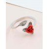 Bague Manchette Réglable Motif Roses - Argent 
