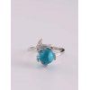 Bague Manchette Motif Queue de Boule en Verre - Argent 