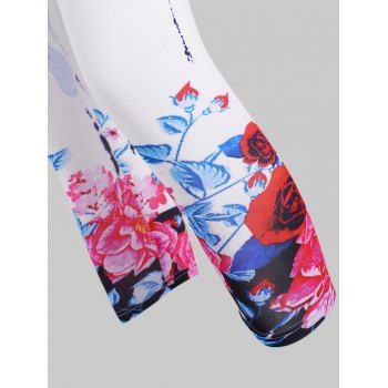 Drawstring Floral Capri Leggings