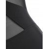 Sporty One-piece Swimsuit Mesh Insert Strappy Crisscross Swimwear - BLACK S