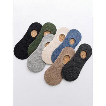 

7 Pairs Solid Silicone Non-slip No-show Socks Set, Multicolor a