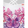 Criss Cross Butterfly Printed Tank Top - WHITE S