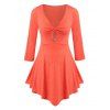 T-shirt Irrégulier Plongeant de Grande Taille - Orange 2X