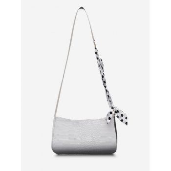

Scarf-Wrapped Embossed Ombre Crossbody Bag, White