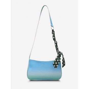 

Scarf-Wrapped Embossed Ombre Crossbody Bag, Blue