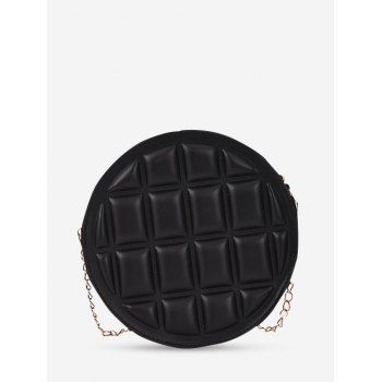 

Quilted Round Chain Crossbody Bag, Black