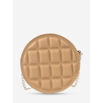 

Quilted Round Chain Crossbody Bag, Sun yellow