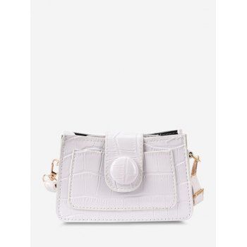 

Embossed Slit Pocket Crossbody Bag, White