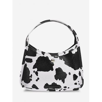 

Animal Print Wide Handle Handbag, White