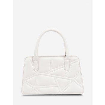 

Quilted Top Handle Chain Crossbody Bag, White