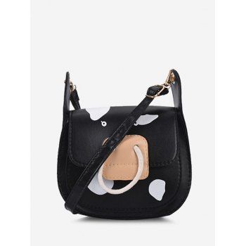 

Cow Print Flap Crossbody Bag, Black