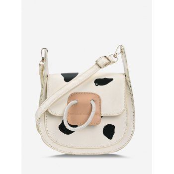 

Cow Print Flap Crossbody Bag, White