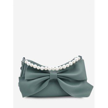 

Bowknot Faux Pearl Handle Crossbody Bag, Sea green