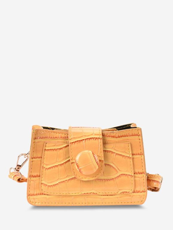 Sac à Bandoulière Gaufré Fendu avec Poche - Jaune Soleil 