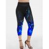 Legging Capri Moulant à Imprimé Pieuvre à Taille Haute - multicolor XL