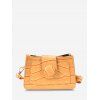 Sac à Bandoulière Gaufré Fendu avec Poche - Jaune Soleil 
