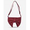 Sac à Bandoulière en Forme de Nœud Papillon en Canevas - Rouge Vineux 