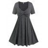 Robe Ligne A Tordue en Avant de Grande Taille - Gris Foncé L