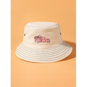 

Flower Truck Printing Bucket Hat, Beige