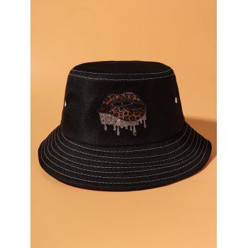 

Printed Leopard Lip Bucket Hat, Black