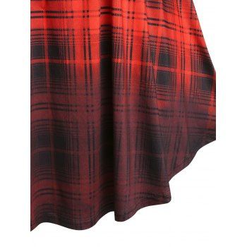 Plus Size O Ring Ombre Plaid Tee