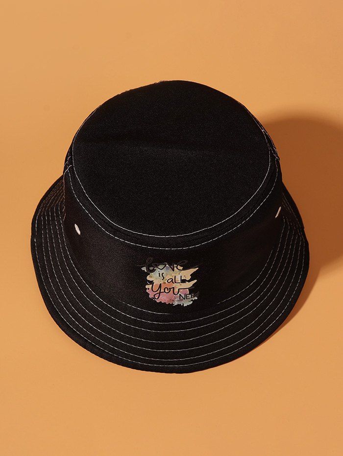 [36% OFF] 2021 Slogan Graphic Print Bucket Hat In BLACK | DressLily