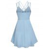 Strappy Cinched Ruffle Detail Dress - LIGHT BLUE XXXL