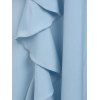 Strappy Cinched Ruffle Detail Dress - LIGHT BLUE XXXL