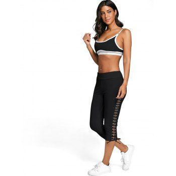 Buy Lace Up Skinny Crop Leggings. Picture