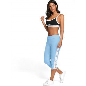 Buy Lace Up Skinny Crop Leggings. Picture