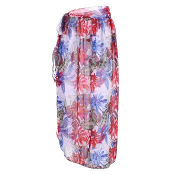 

Flower Print Tie Side Maxi Beach Skirt, Multicolor
