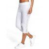 Lace Up Skinny Crop Leggings - WHITE L