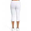 Lace Up Skinny Crop Leggings - WHITE XL