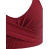 Basic Swimsuit Top Solid Color Bathing Suit Top Crossover Corset Tank Swimwear Top - DEEP RED M