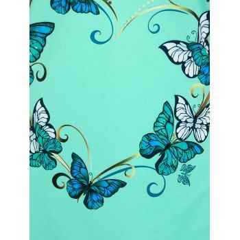 Cold Shoulder Butterfly Print Strappy Dress