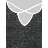 T-shirt Irrégulier Tricoté à Epaule Dénudée de Grande Taille - Noir 2X