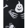Plus Size Lace Panel Halloween Printed Handkerchief Dress - BLACK 2X
