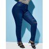 Jean Collant Déchiré Découpé de Grande Taille - Bleu profond 5XL