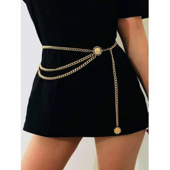 

Multi-Layered Waist Chain Belt, Golden