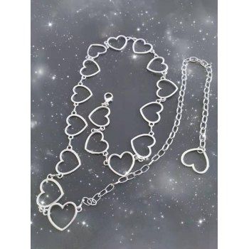 

Cut-Out Heart Waist Chain Belt, Silver