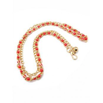 

Bead Embellished Waist Chain Belt, Red