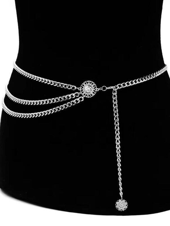 Ceinture Chaîne de Taille Superposée - Argent 