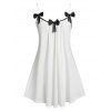Robe de Nuit à Bretelle Nœud Papillon de Grande Taille - Blanc 4X