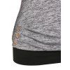 T-shirt Découpé en Couleur Contrastée de Grande Taille - Gris 4X